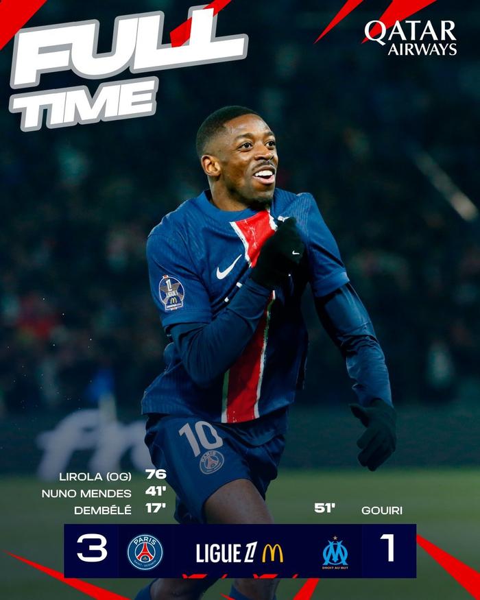 爱游戏APP-巴黎圣日耳曼客场取胜，马赛遭遇失利